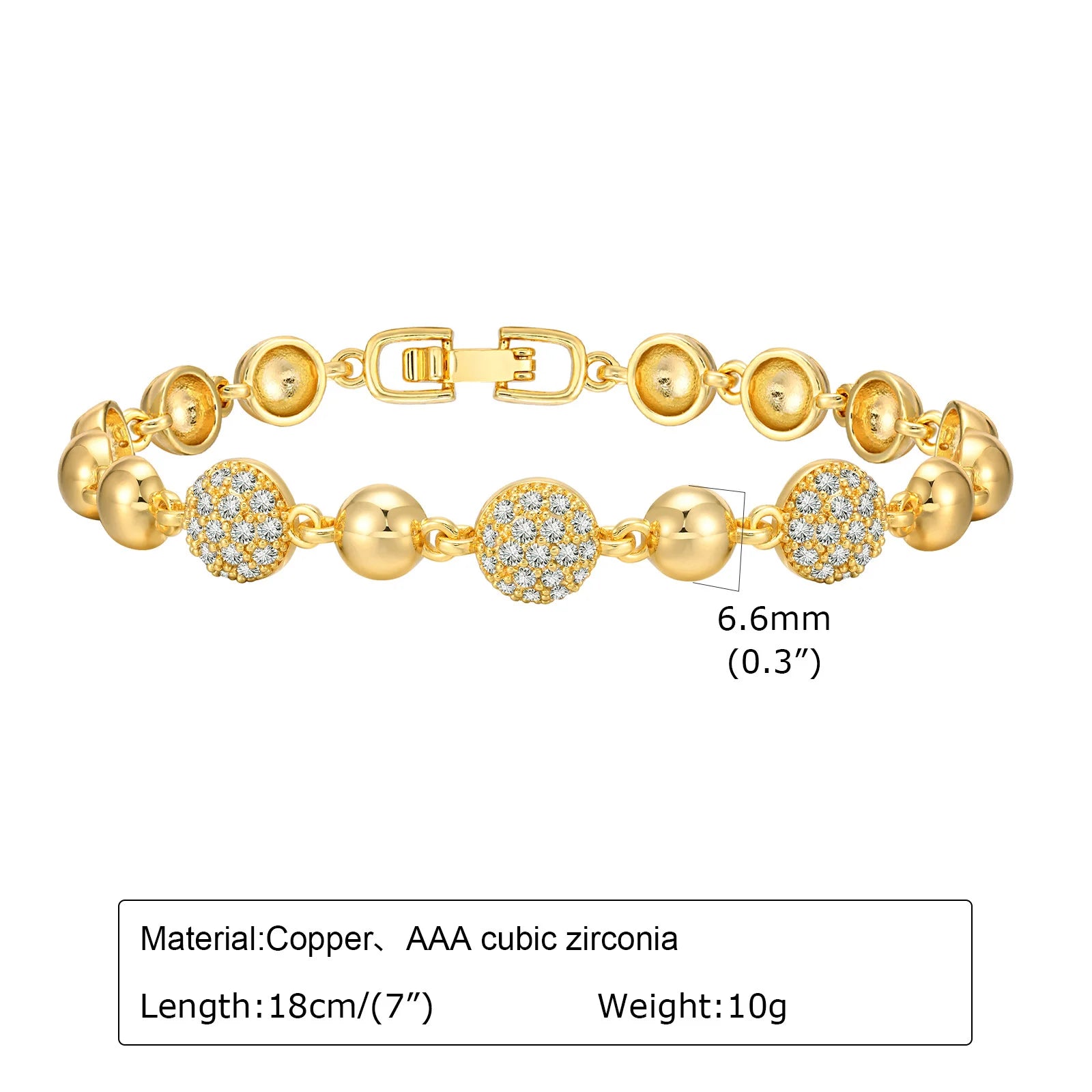 Elegant Pave Link Women's Chain Bracelets Cubic Zirconia Inlay Statement Jewelry