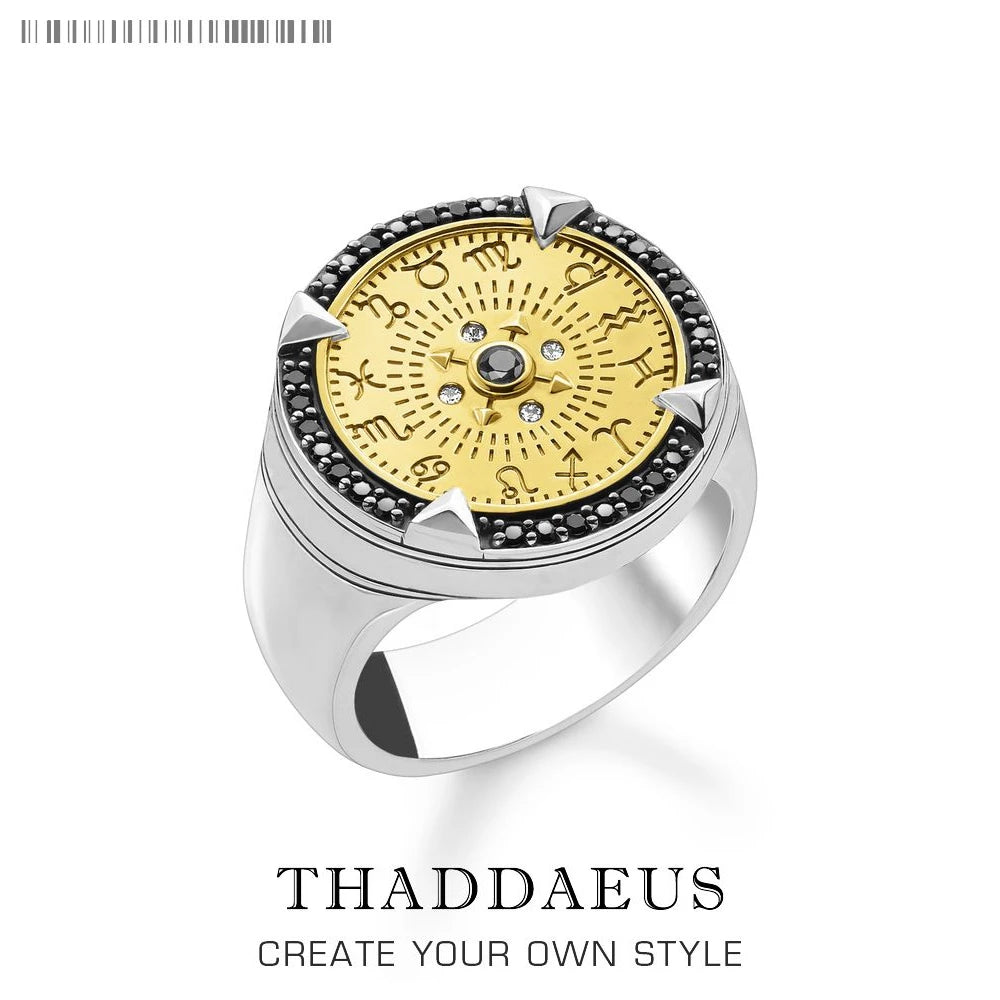 Ring Golde Elements Of Nature Europe Style Fine Jewelry For Women Men Summer Brand New Vintage 925 Sterling Silver Gift