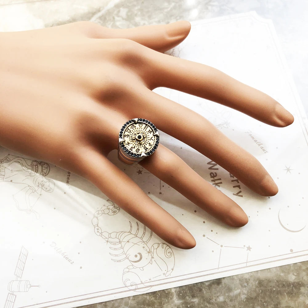 Ring Golde Elements Of Nature Europe Style Fine Jewelry For Women Men Summer Brand New Vintage 925 Sterling Silver Gift