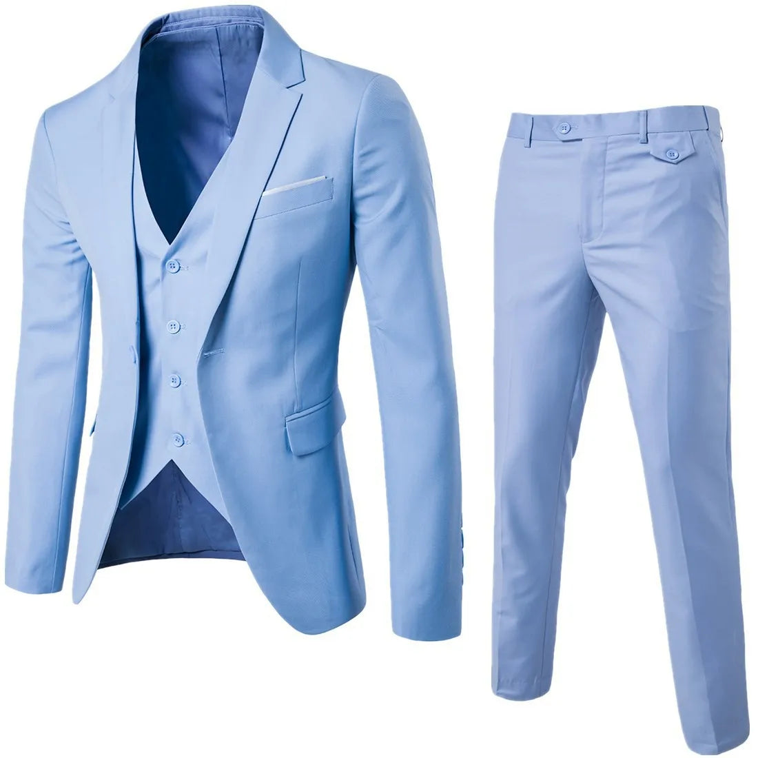 Men Business Professional Slim Fit Two Piece Suit Formal Groomsman Wedding Attire
