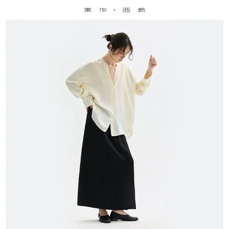 Satin Luster~ Silk Shirt 100% Mulberry Silk Long-Sleeved Shirt Quality Women's Clothing 2026 New Style
