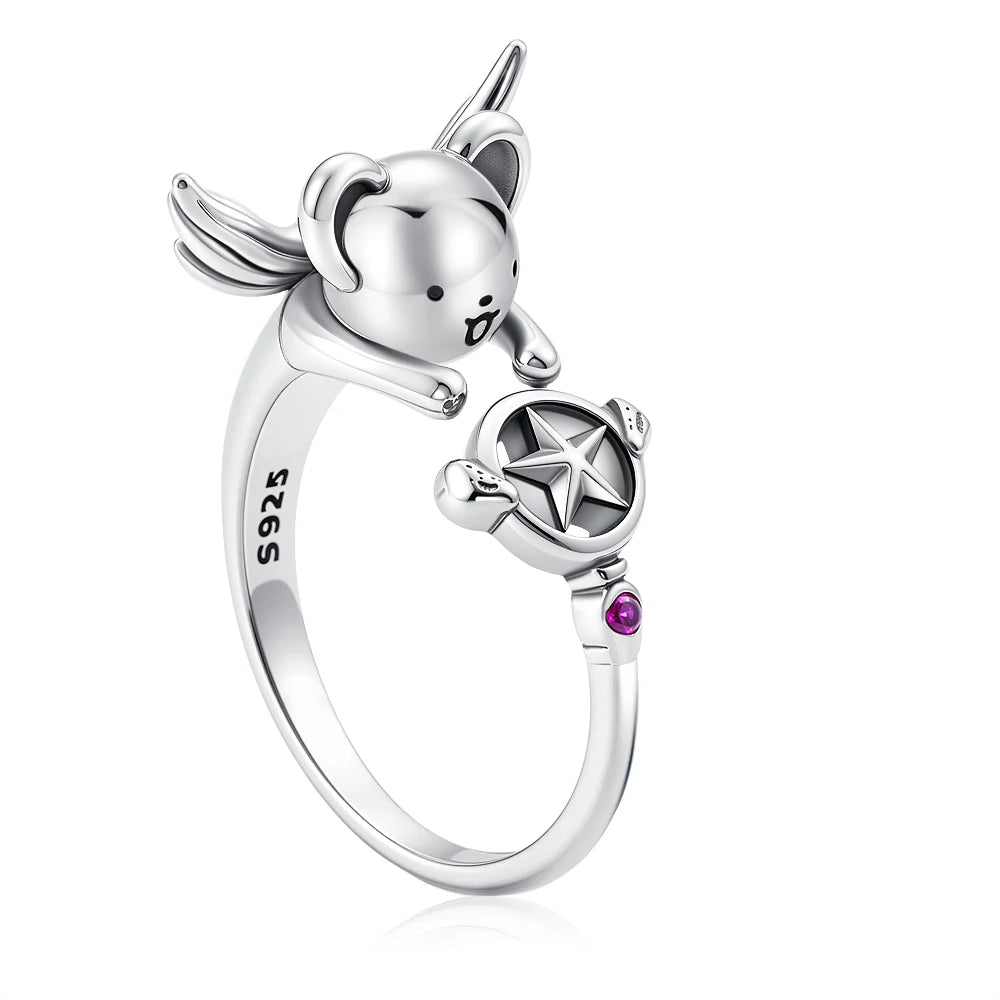 Hot Selling 925 Silver,Square,Bow,Flower,Playing Card Ring,Size 6 7 8 9,Suitable for European Women's Charm Luxury Jewelry Gifts