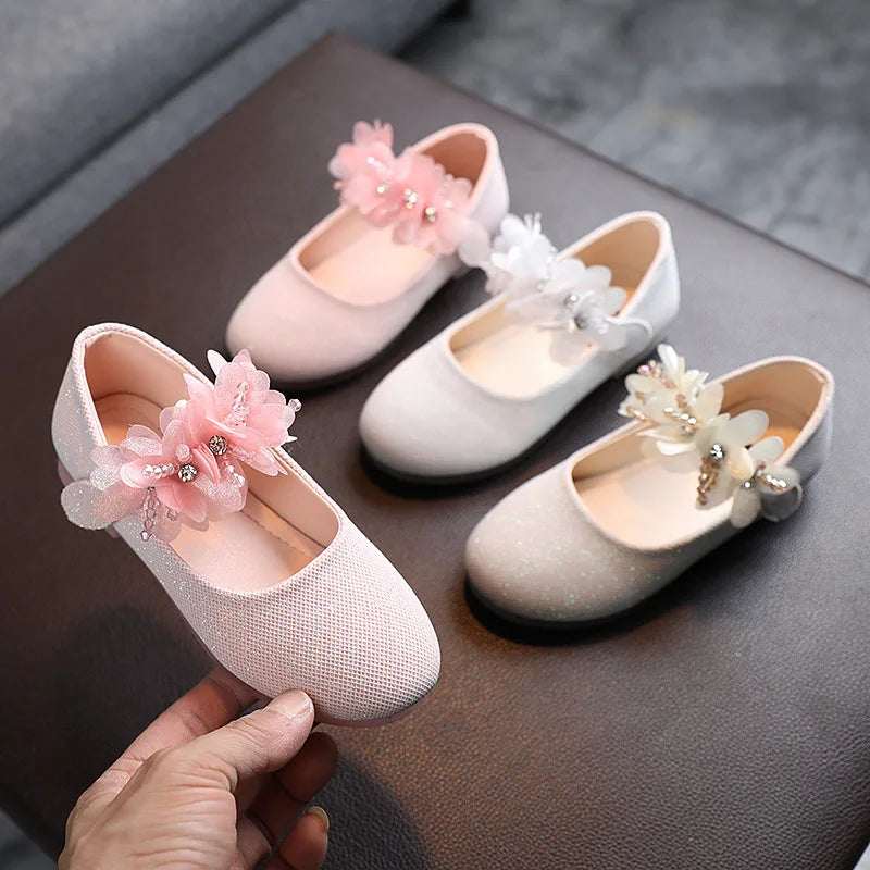 Summer New Kids Baby Shoes Girl Small Leather Fashion Shoes Children's Wedding Party Princess Sandal Soft Soled Bottom Flat Shoe