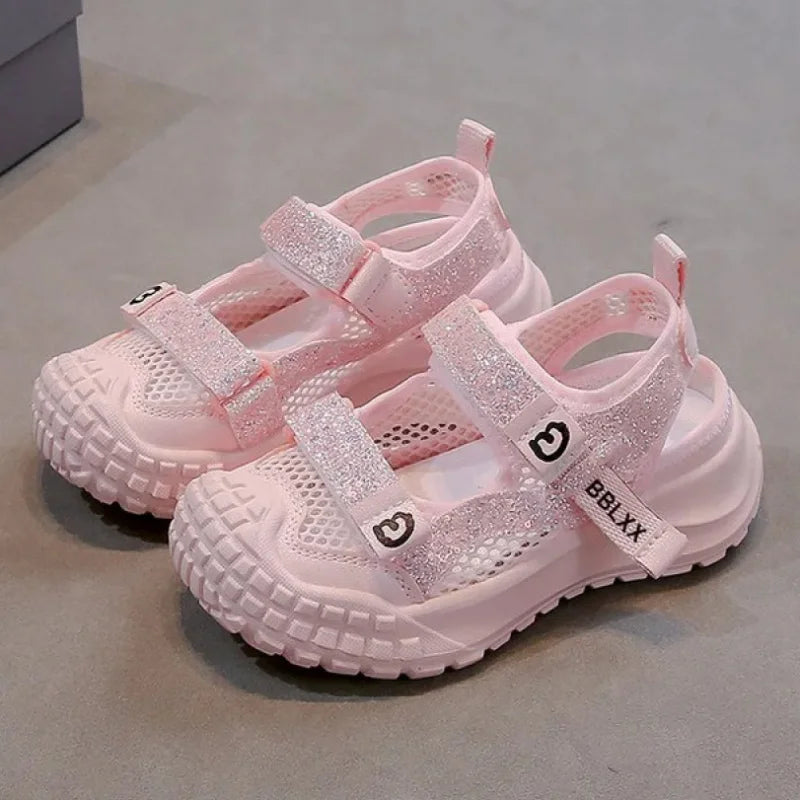 Summer Sport Shoes For Girls Korean Style Teenager Girl's Sandals Ergonomics Anti-slippery Breathable Outdoor Running Footwear