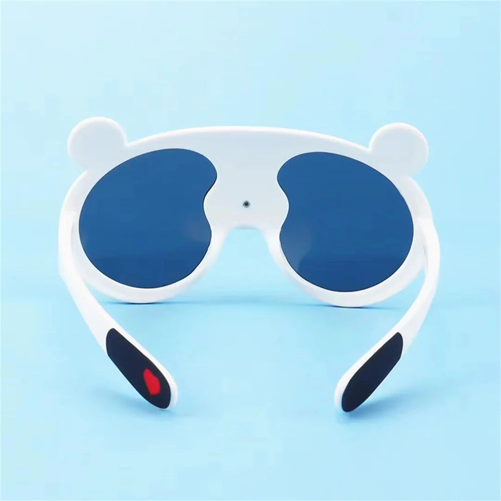 KLASSNUM Kids Boys Girls Funny Panda Sunglasses Cute Cartoon Children's Sun Glasses Silicone Frame Outdoor UV400 Shades New In