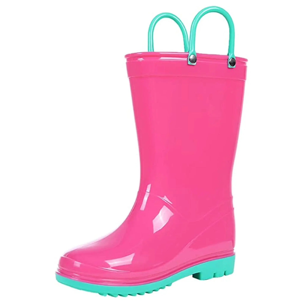 Evshine Cute Dinosaur Unicorn Unisex Rain Shoes For Girls And Boys Waterproof Non-slip Boot Toddler Kids Rain Boots With Handles