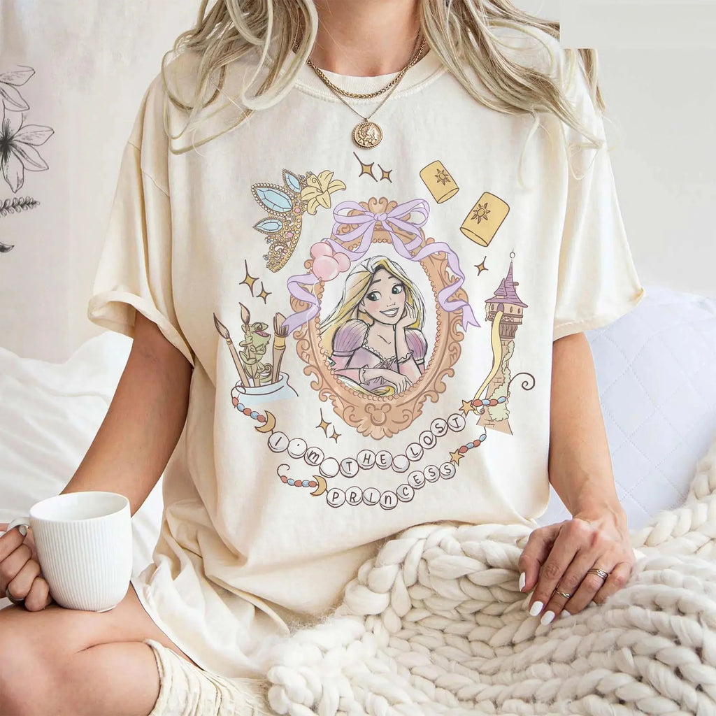 Rapunzel Princess Bow Magic for Adults and Kids! Disney Cotton Printed Short Sleeve for Parent-Child and Friends