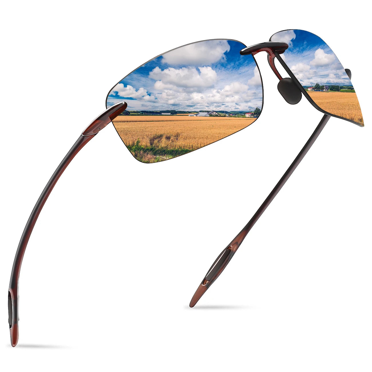MAXJULI Polarized Sunglasses Women&Men Designer Fashion Driving Sports Rimless（MJ8009）