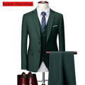 Classic Wedding Tuxedos Casual Solid Suits Slim Fit 3/2 Pieces Groomsmen Suit Male Formal Business Men Clothing