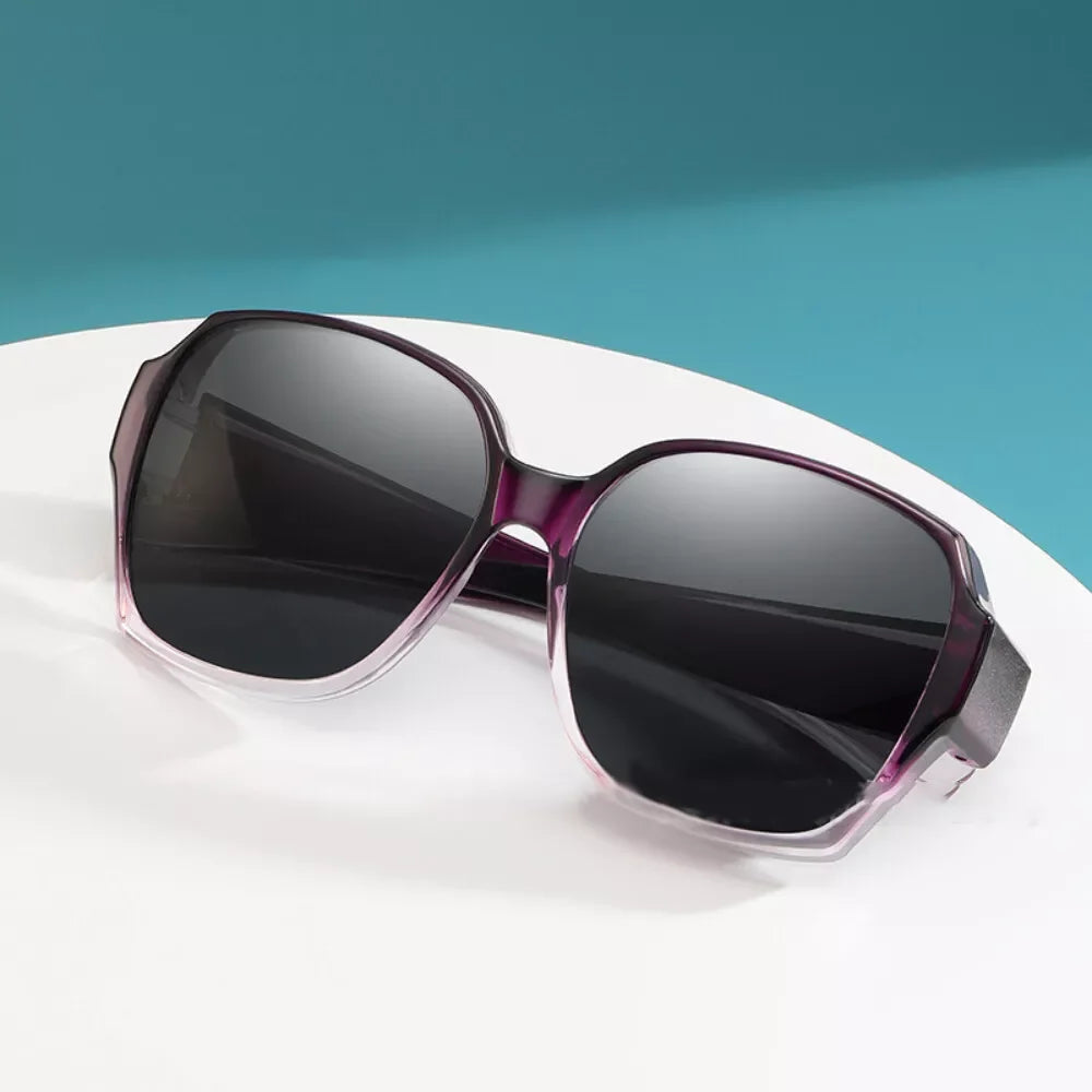 KLASSNUM Trend Driving Polarized Sunglasses For Men Women Fit Over Glasses Wrap Around Sunglasses Square Shades UV400 Goggles