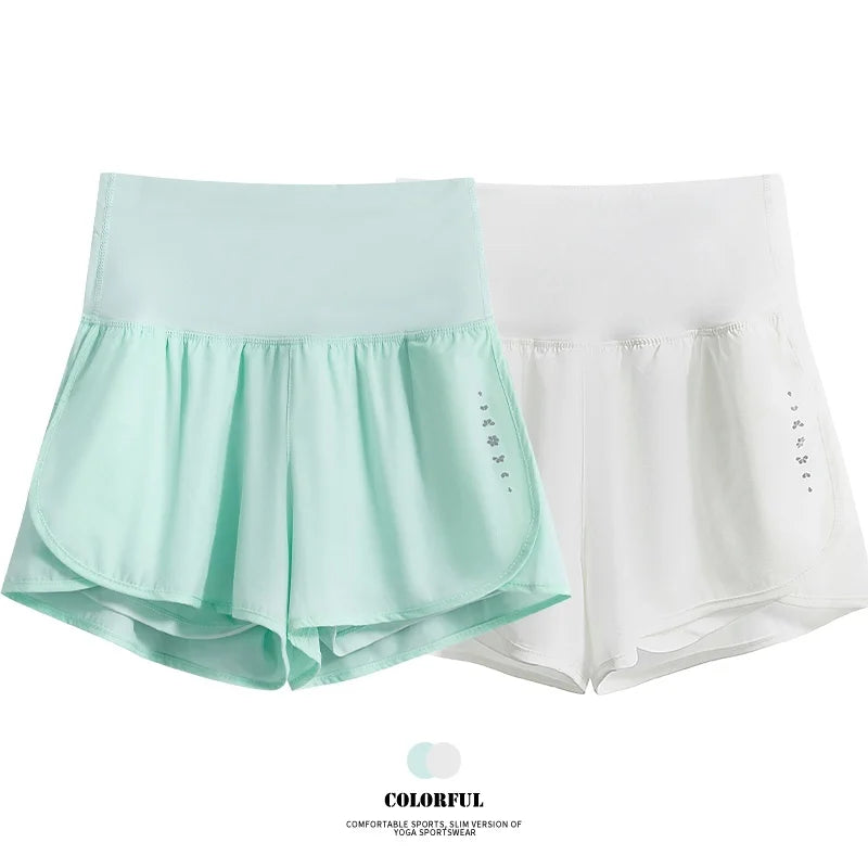 DRUR Women's Cycling Shorts High Waist Quick Drying Yoga Shorts Woman Summer Sports Short Pants With Inner Lining Gym Clothing