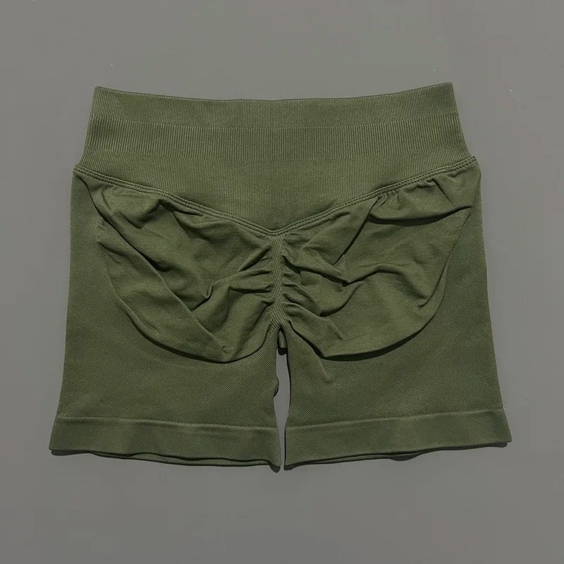 Women Gym Shorts High Waisted Yoga Shorts Fashionable and Sexy Running Fitness Pants Solid Color Yoga Leggings Training Shorts