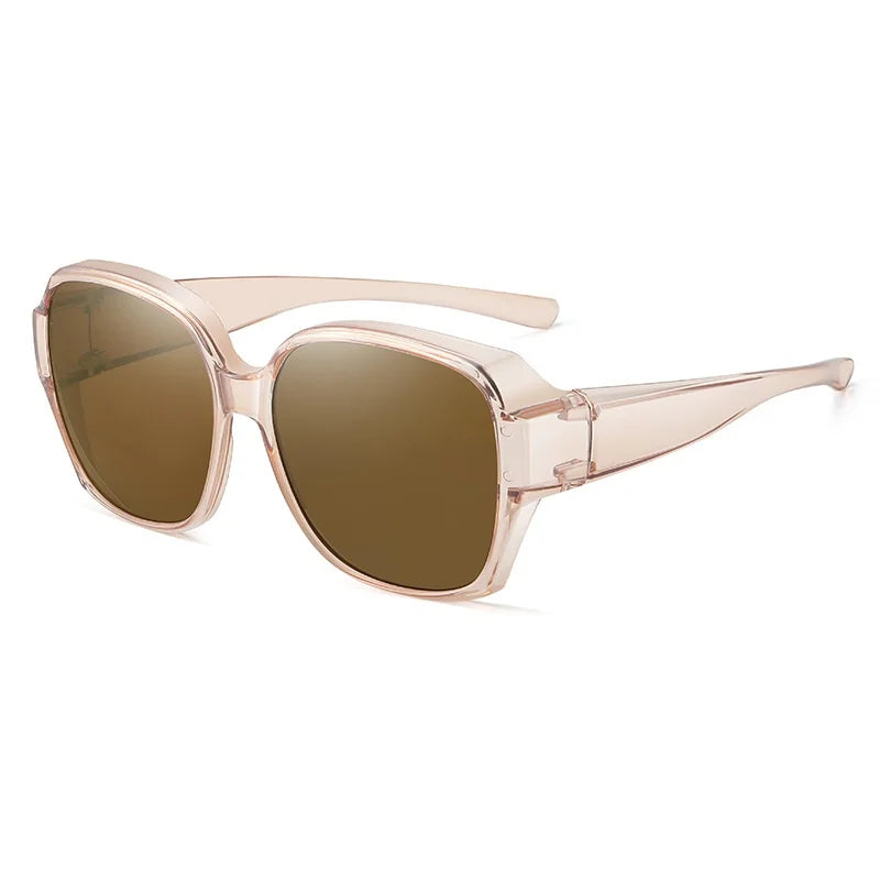 KLASSNUM Trend Driving Polarized Sunglasses For Men Women Fit Over Glasses Wrap Around Sunglasses Square Shades UV400 Goggles