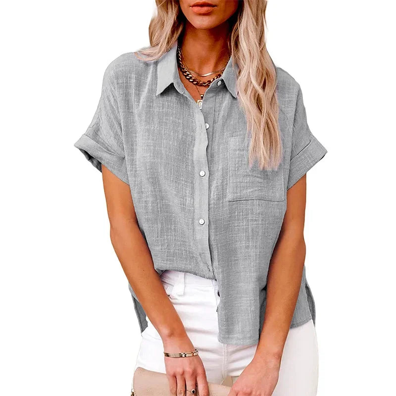 Short Sleeve Tops Tee Women Blusas Summer Loose Ladies T-Shirts Cotton Linen Blouse Woman Clothing Casual T Shirt Camisas Mujer
