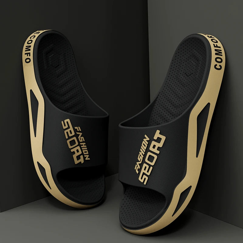 High Quality Men's Summer Fashion Thick Sole Sandals,Viral Beach Pool Slides,Non-Slip Bathroom Slippers,Trendy Male Sports Shoes