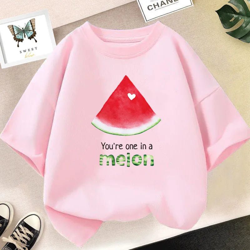 Lovely Avocado T Shirts for Girls Tops Summer Loose Cartoon Aesthetic Casual T Shirt Vintage Lemon Fruit Tshirt