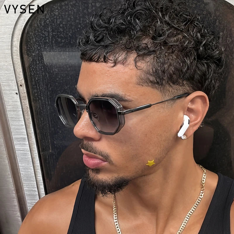 Steampunk Octagon Sunglasses Men 2026 Luxury Designer Square Punk Metal Frame Sun Glasses For Male Eyewear Trendy Shades Outdoor