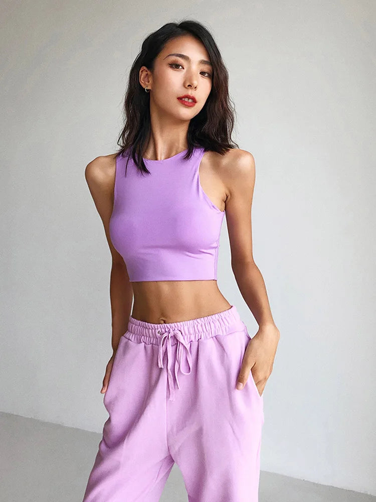 Women Sexy Slim Tops Summer Fashion O-neck Sleeveless Double Nylon Ladies Good Quality Tank Tops 6 Colors