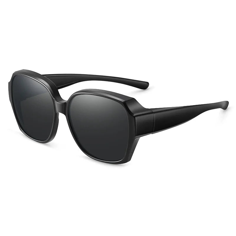 KLASSNUM Trend Driving Polarized Sunglasses For Men Women Fit Over Glasses Wrap Around Sunglasses Square Shades UV400 Goggles