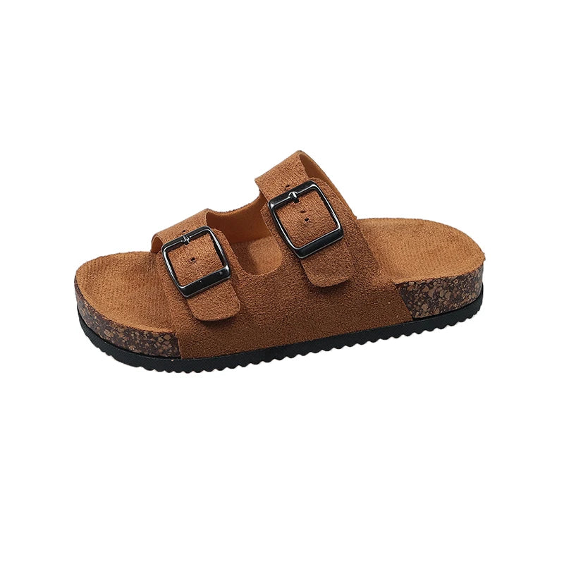 New Summer Kids Beach Cork Slippers for Girls Boys Children Outdoor Casual Non-slip Flat with Slide Shoe Boys Girls Sandals
