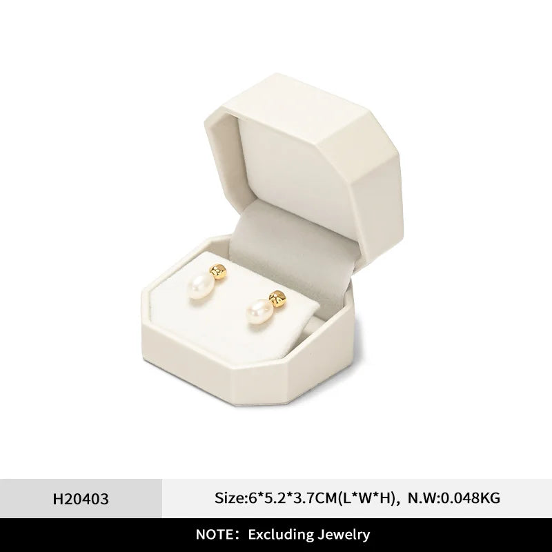 WoodTen New Octagonal Jewelry Organizer Box for Earrings Ring Pendant Necklace Bracelet Storage Leather Gift Box Packaging Box