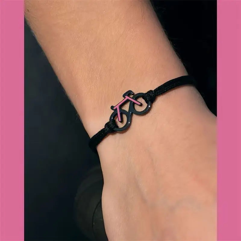 2025 Fashion Bicycle Bracelet New Trendy Sports Cycling Periphery Pendant Bracelet Pink Bicycle Jewelry