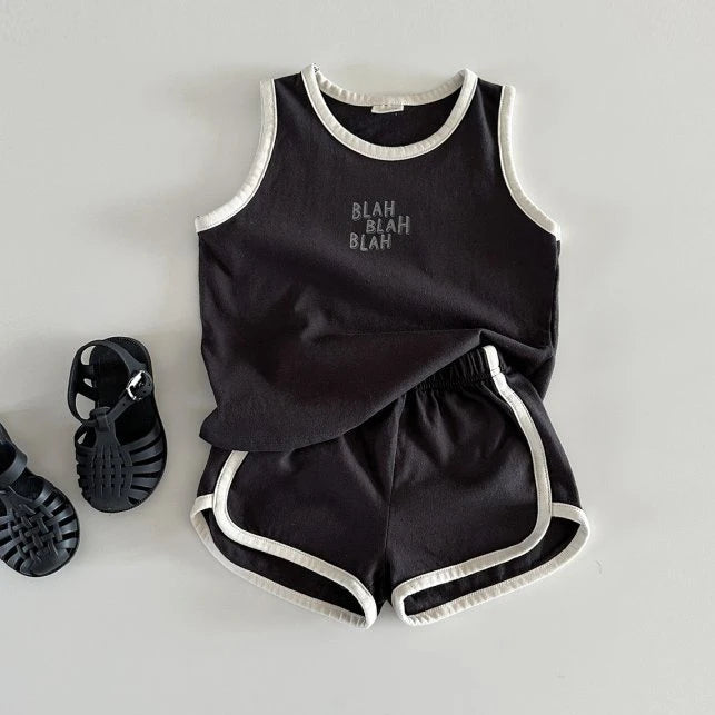 Children Camisole Sets Boys girls Vest Clothes Suit Baby Summer Cotton T-Shirts+Shorts Sleeveless Tank Top Kids Boutique Clothes