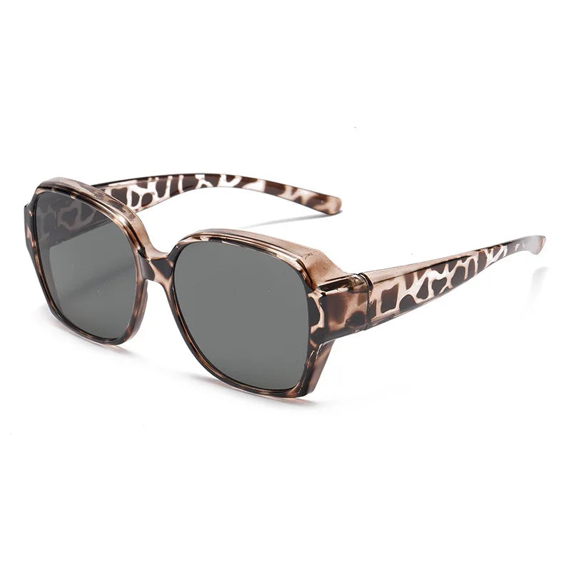 KLASSNUM Trend Driving Polarized Sunglasses For Men Women Fit Over Glasses Wrap Around Sunglasses Square Shades UV400 Goggles