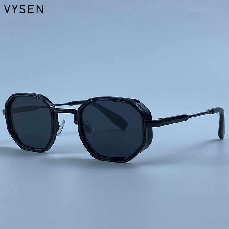 Steampunk Octagon Sunglasses Men 2026 Luxury Designer Square Punk Metal Frame Sun Glasses For Male Eyewear Trendy Shades Outdoor