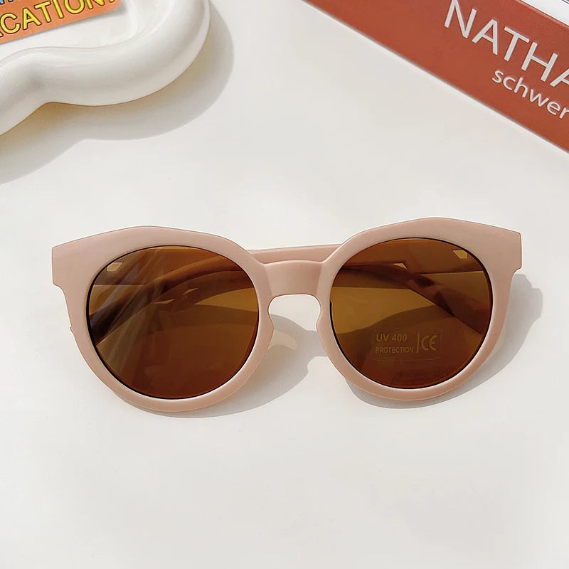 New Boys Girls Double Leopard Round Outdoor Children Sun Protection Sunglasses Kids Colors Protect Eyes Baby UV400 Sunglasses