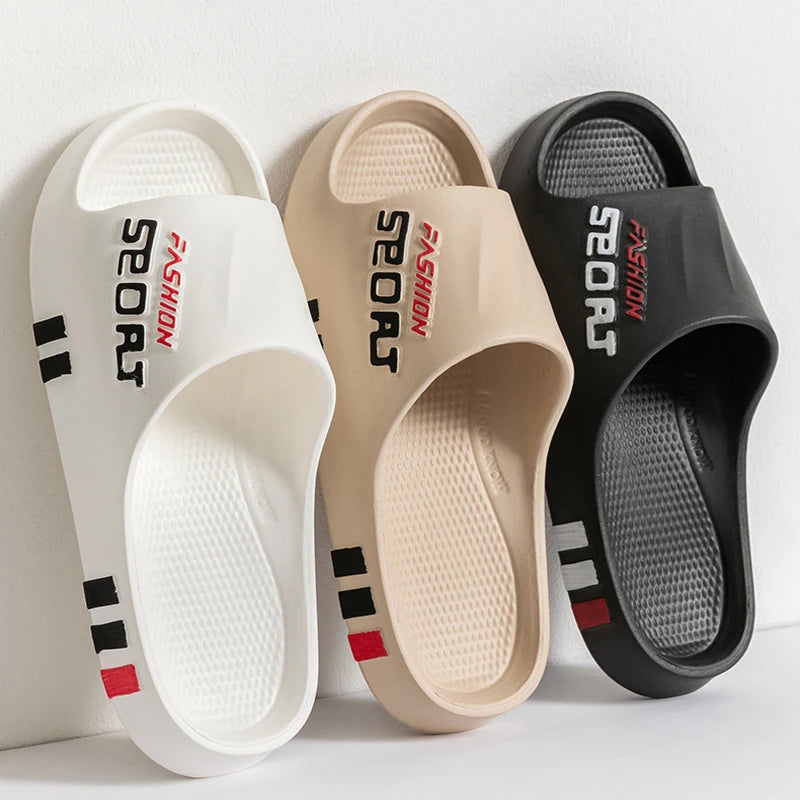 Fashion Men Massage Slippers Indoor Outdoor Sandals Beach Flip Flop Thick Sole Women Slides Summer Non-Slip Men Shower Slippers