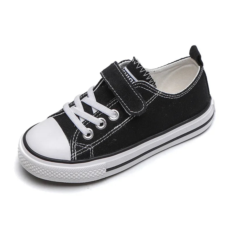 2023 New Children's Canvas Shoes Boy's Girls Small White Magic Stickers Student Baby Board Shoes Summer Rubber Outsole