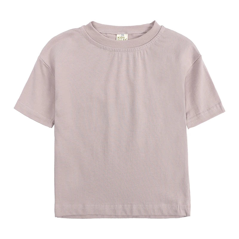 2026 Toddler Infant Tee Pure O-neck Short Cotton Summer Outfits Top Casual T-shirt For Children Teenages Korean Style Clothes