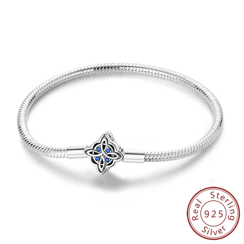 Bracelet 17-20CM Love Heart Original 925 Sterling Silver Charm Bracelet Pave Zirconia Bracelet for Women DIY Charm Jewelry Gifts
