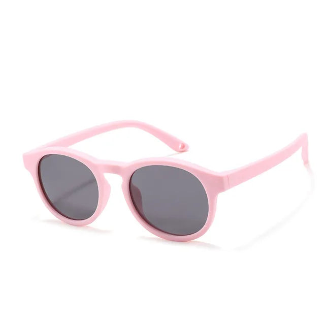 0-3 Years Newborn Fashion Baby's First Sunglasses with Strap Round Flexible UV400 Polarized Infant Silicone Sunglasses Accessory