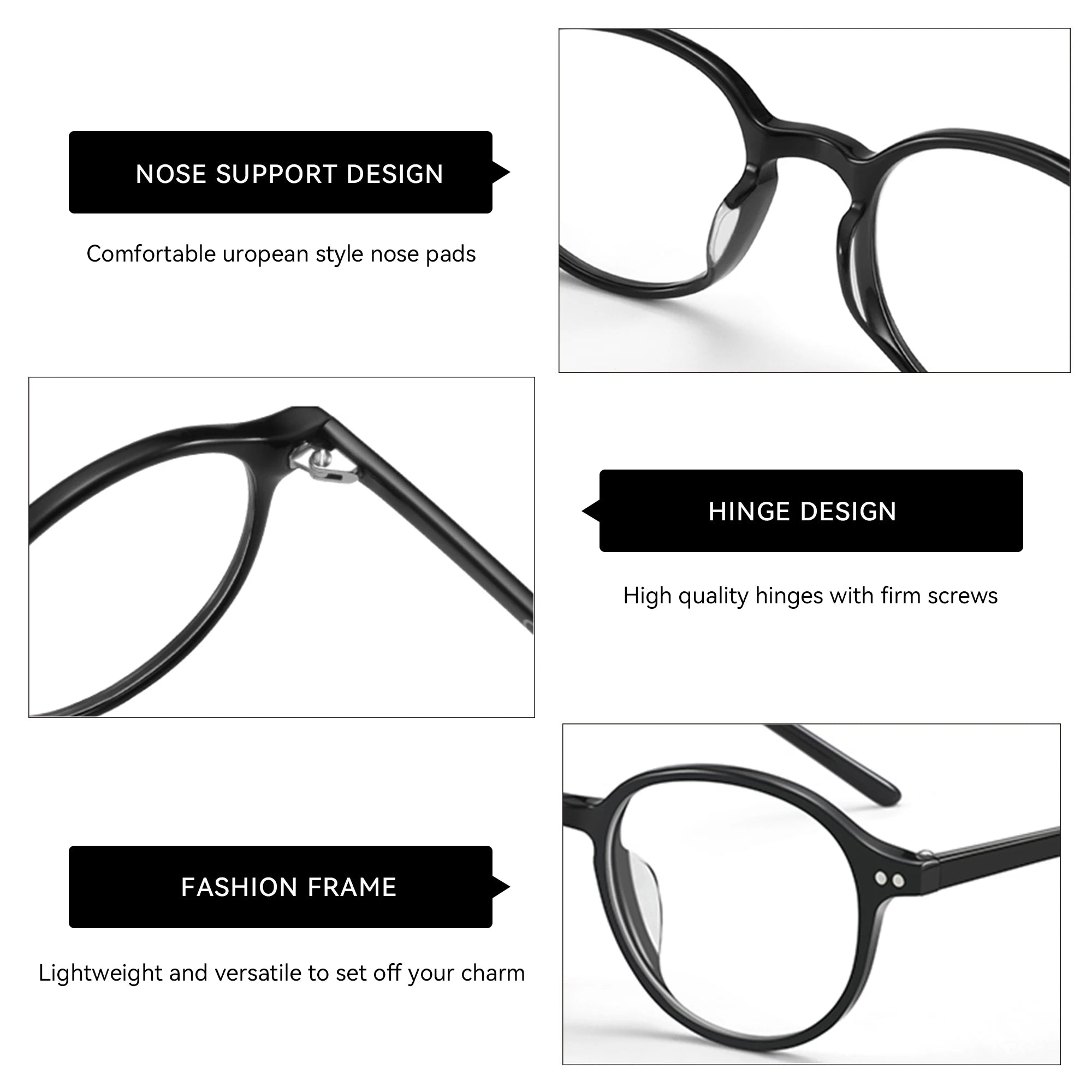 ZENOTTIC(XS Size) Retro Acetate Anti Blue Light Blocking Glasses Round Optical Frame Eyewear Fashio Computer Eyeglasses Unisex
