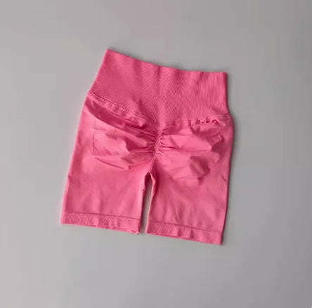 Women Yoga Shorts High Waist Sport Shorts Hip Push Up Soft Fitness Quick Dry Running Shorts Tummy Control Workout Gym Shorts