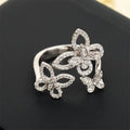 Fashionable Butterfly Combos Necklace Bracelet Earrings Ring Set Rhinestone Designed Illusion Butterfly Jewelry for Women
