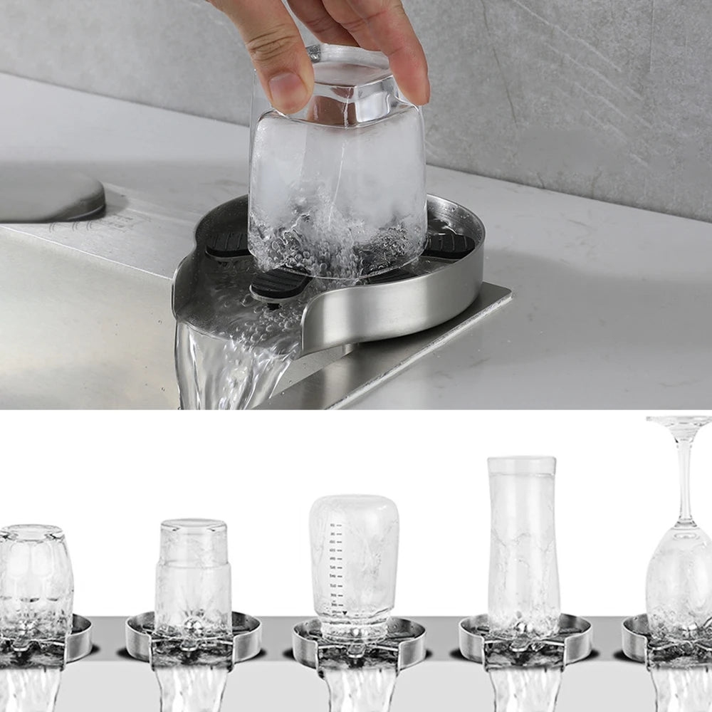 Faucet Glass Rinser High Pressure Cup Washer For Kitchen Sink Glass Beer Coffee Milk Tea Cup Cleaner Bar Accessories Clean Tool