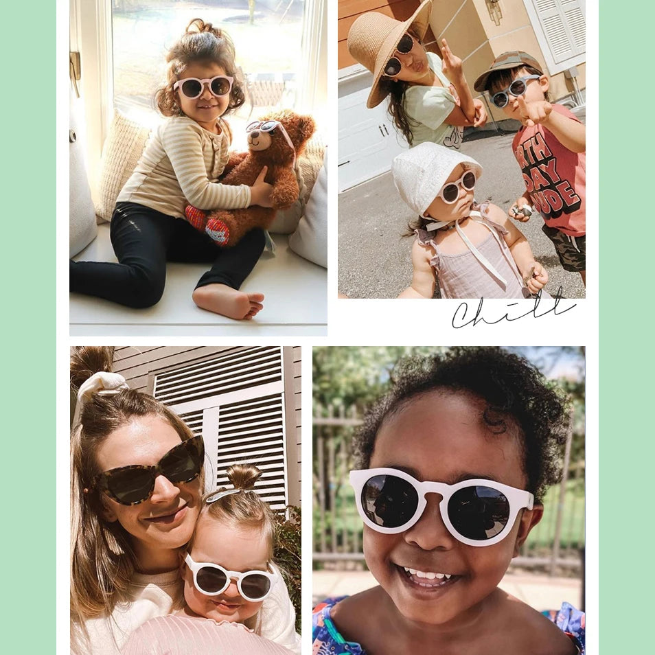 New Boys Girls Double Leopard Round Outdoor Children Sun Protection Sunglasses Kids Colors Protect Eyes Baby UV400 Sunglasses