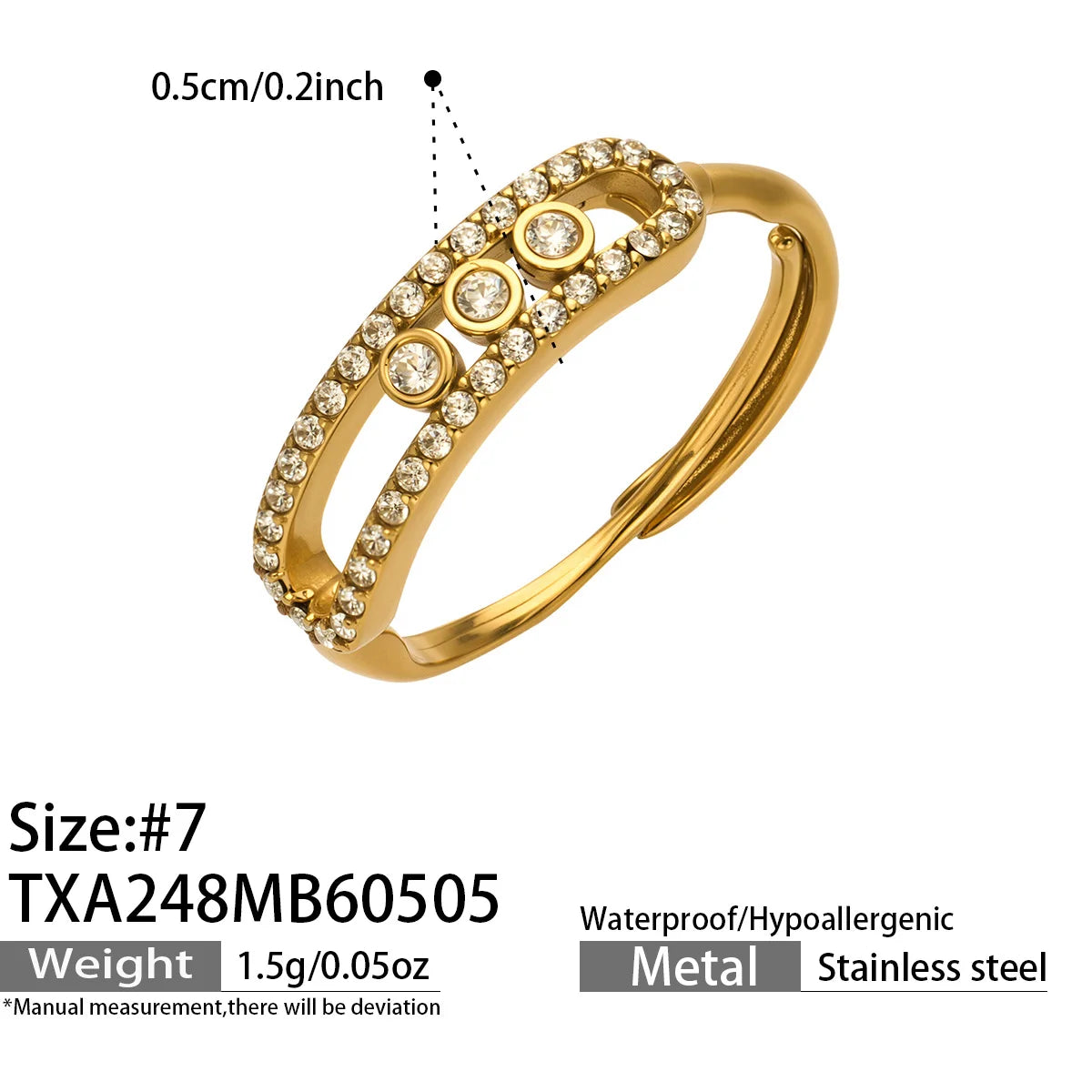 Shiny Zircon Pendant Necklaces Bracelets Rings 18k Gold Plated Stainless Stee Chain Necklace Bracelet Ring Jewelry Set for Women