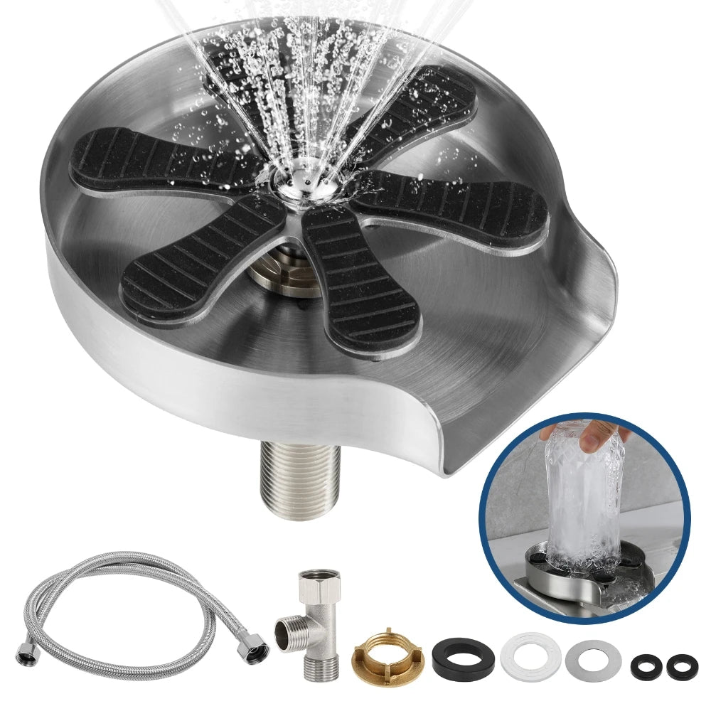 Faucet Glass Rinser High Pressure Cup Washer For Kitchen Sink Glass Beer Coffee Milk Tea Cup Cleaner Bar Accessories Clean Tool