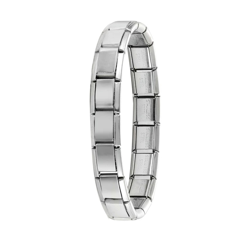 Fashion Stainless Steel Italian Elastic Charm Bracelet 9mm Width Bracelet Bangle Simple Design Girls Men Women DIY Jewelry Gifts