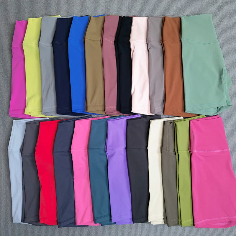 Yoga Shorts Solid Color Soft Women Sport Shorts Compression Support Sweat  Comprehensive Training Jog Cycling Internal Pocket