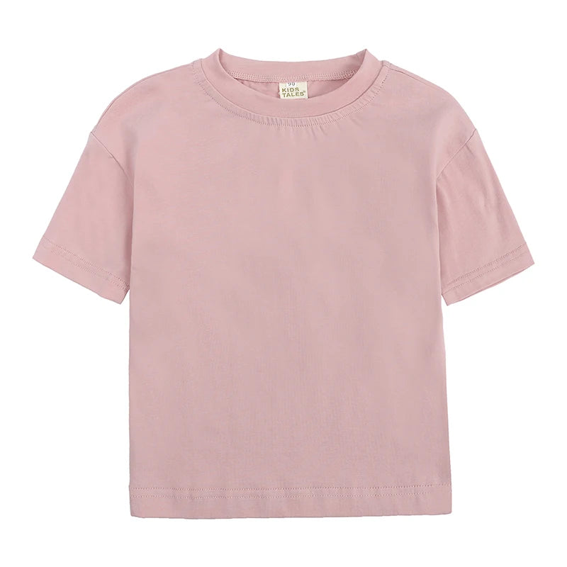 2026 Toddler Infant Tee Pure O-neck Short Cotton Summer Outfits Top Casual T-shirt For Children Teenages Korean Style Clothes
