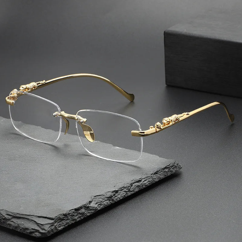 Perfect Fashion Leopard Decor Unframed Men's and Women's Sports Glasses Suitable for Holiday Parties