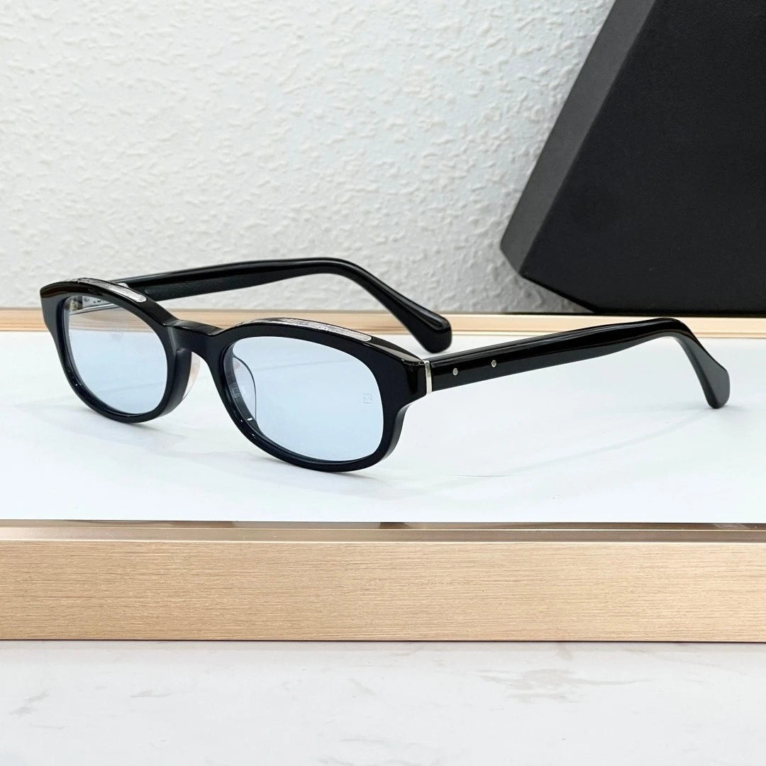 LOWRIDER Oval Sunglasses Thick Acetate Frame UV400 American Vintage Style Fashion Eyewear for Men Women with Case