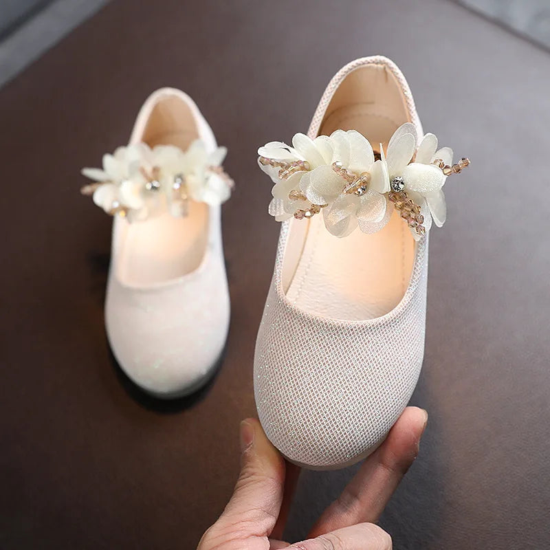 Summer New Kids Baby Shoes Girl Small Leather Fashion Shoes Children's Wedding Party Princess Sandal Soft Soled Bottom Flat Shoe