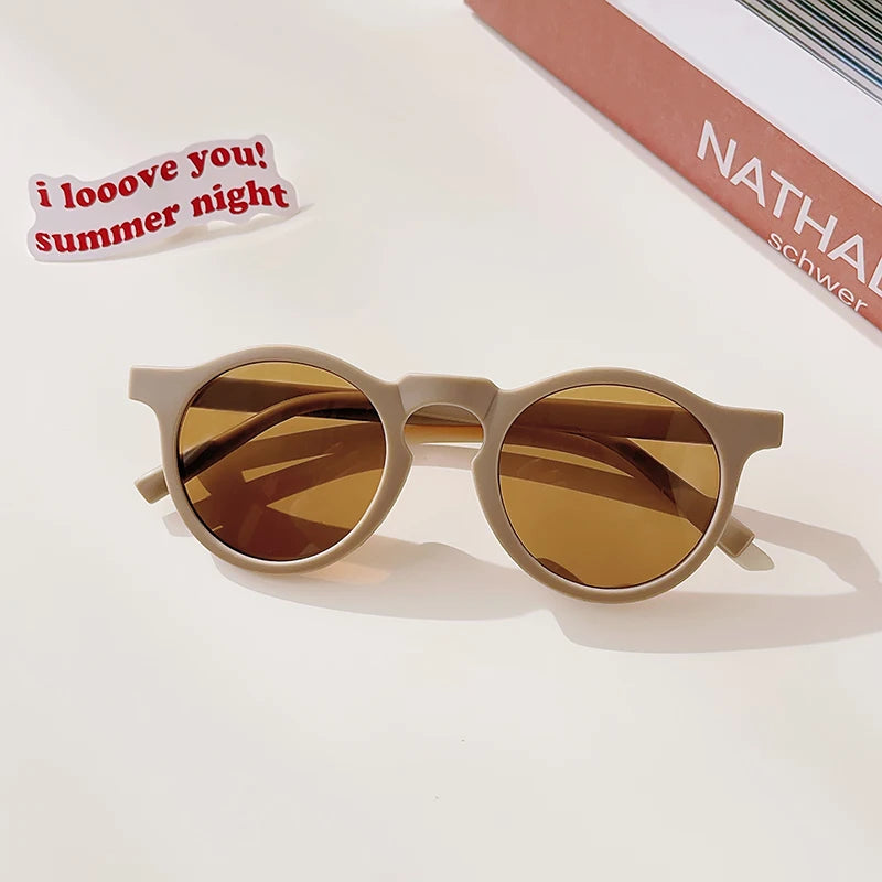 New Boys Girls Double Leopard Round Outdoor Children Sun Protection Sunglasses Kids Colors Protect Eyes Baby UV400 Sunglasses