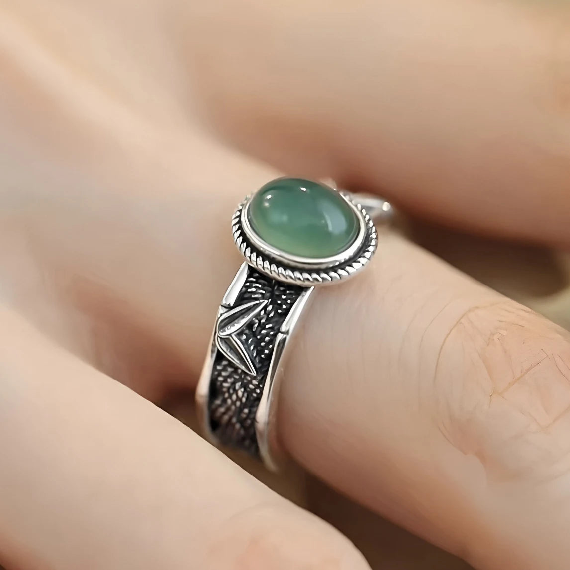 VENTFILLE 925 Sterling Silve Green Crystal Geometry Ring Square Retro Sweet Jewelry Birthday Gift Dropshipping